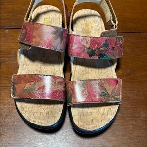 Alegria Pink and Green Floral Sandals